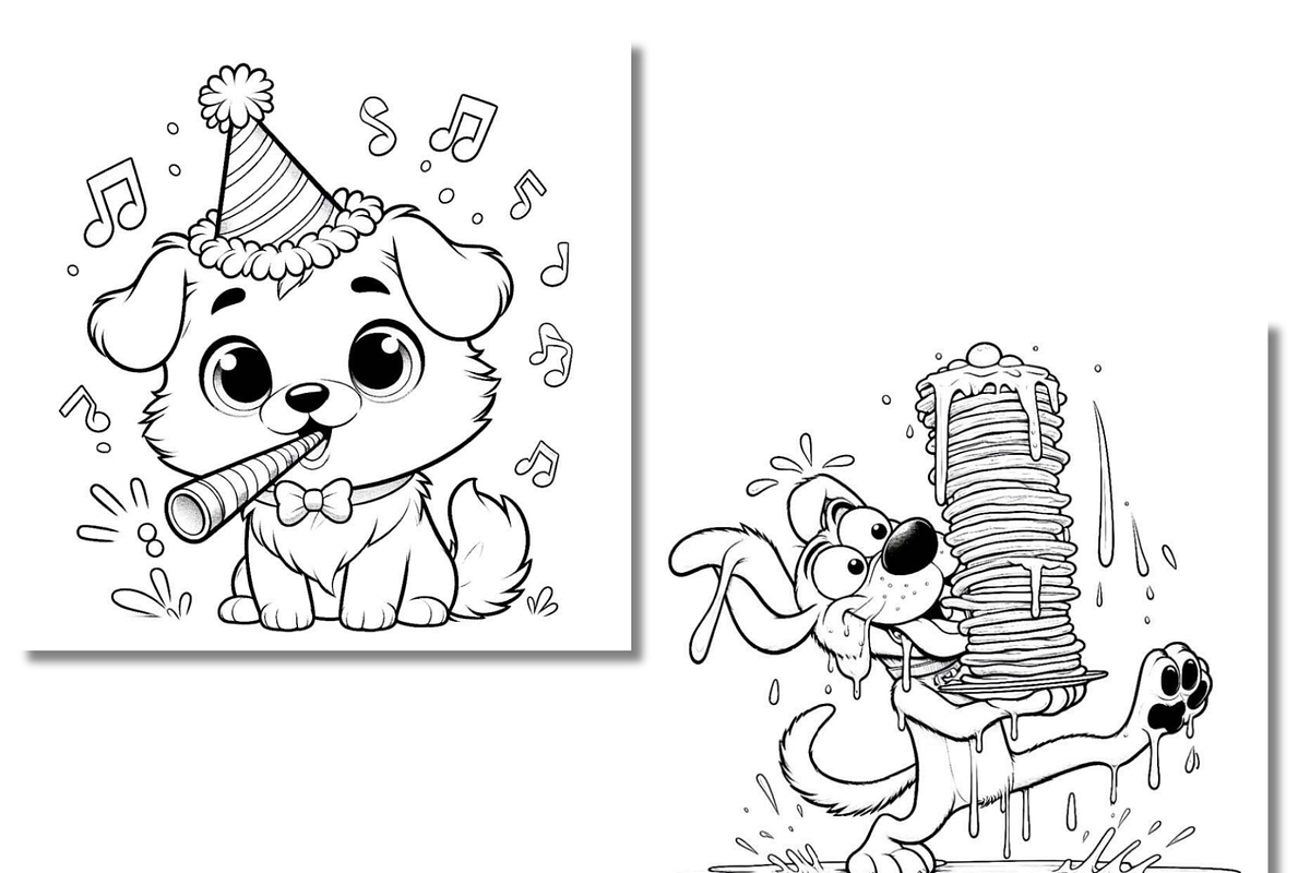 Funny dogs coloring book for kids, an Animal Illustration by Sourcedigi (Photo 2 of 3)
