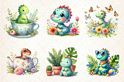 Cute Dinosaur Clipart, an Illustration by Dream Creation (Thumbnail 2 of 5)