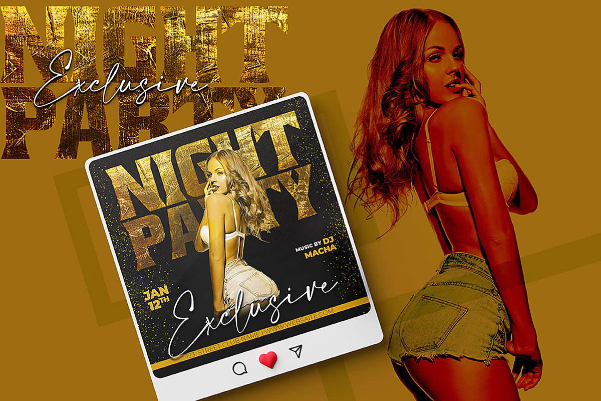 Night Party Flyer & Social Media, a Templates & Theme by ErsanK