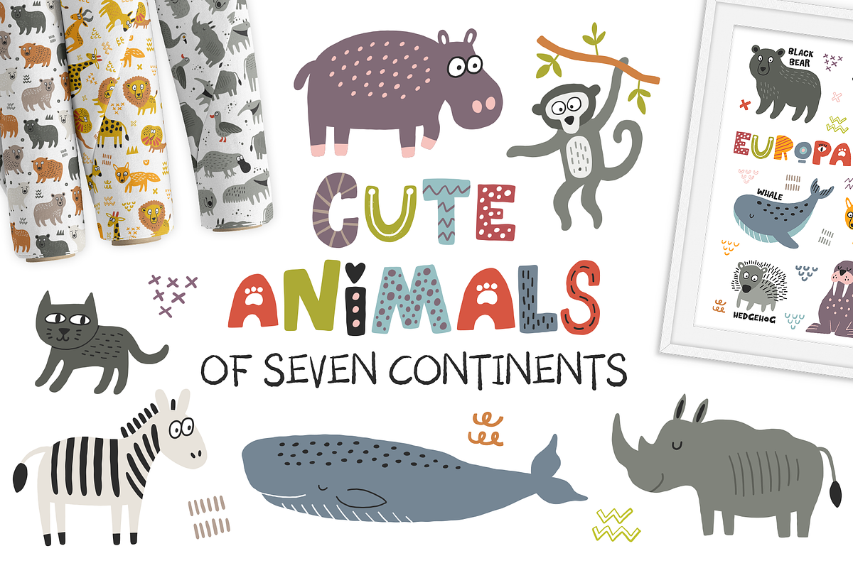 Cute animals of seven continents, a Wallpaper Graphic by Murvin (Photo 1 of 9)