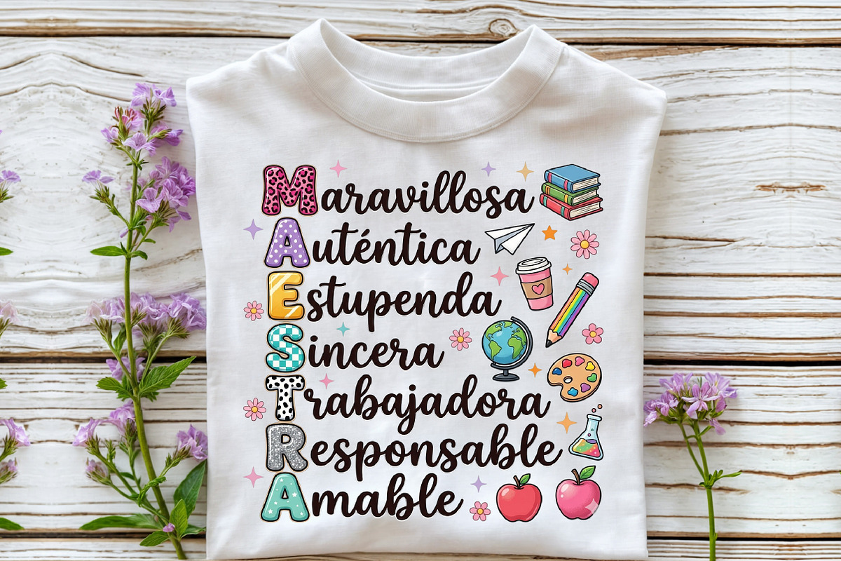 Retro Maestra, First Day of School, a Seasonal Illustration by Sublimation Artist (Photo 3 of 9)