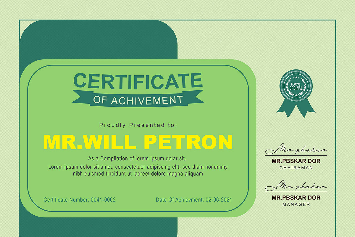 Certificate With Elegant Design, a Stationery Template by MRI STUDIO (Photo 5 of 11)
