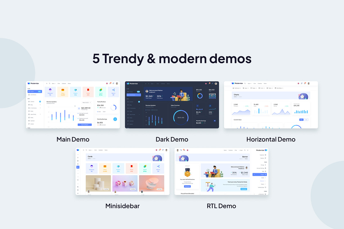 Modernize Vuejs Admin Dashboard, a Vue Template by AdminMart (Photo 4 of 15)