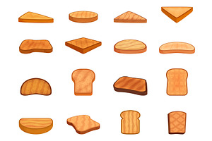 Toast slices. Fried bread slices for, a Food Illustration by Valerie Bodnar