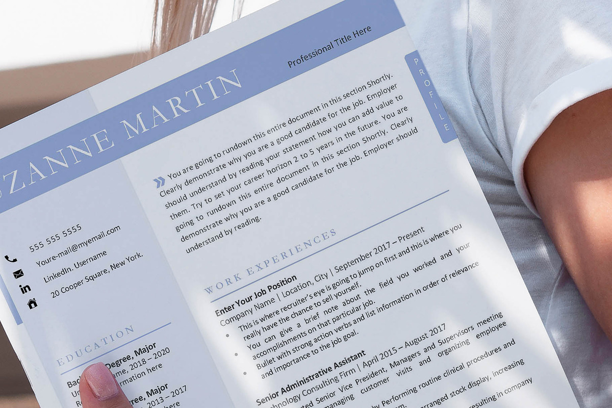 Clean Professional Resume Template, a Resume Template by VictoriousVita (Photo 8 of 8)