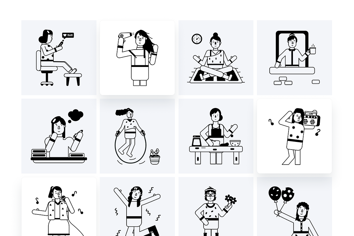 Animated Flat Girls Icons, a Duotone Icon by Prosymbols (Photo 9 of 10)