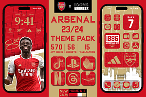 Arsenal 23/24 Theme Pack Home Kit