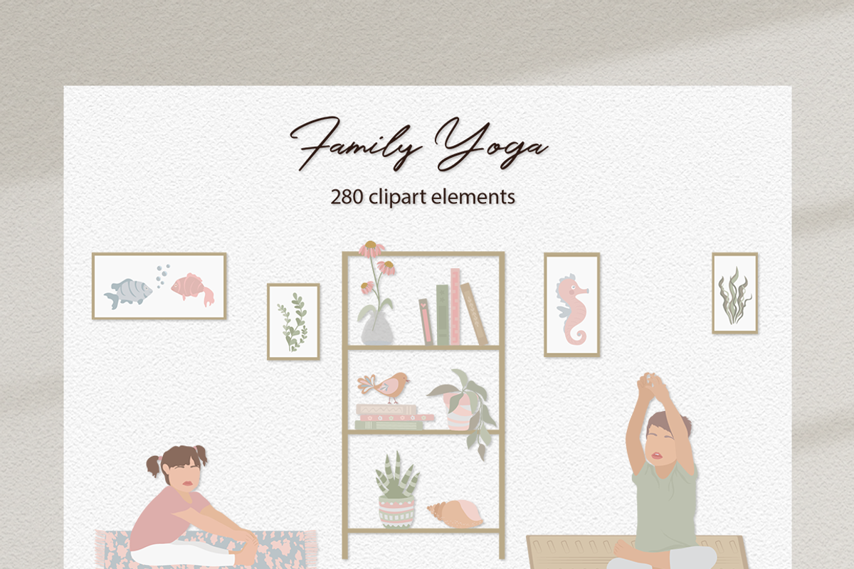 Family Yoga 2 Illustration Set, a Sport Illustration by Irena Art (Photo 8 of 14)