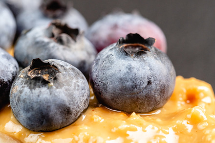 Bananas with peanut butter and berry, a Food & Drink Photo by Andriana Syvanych