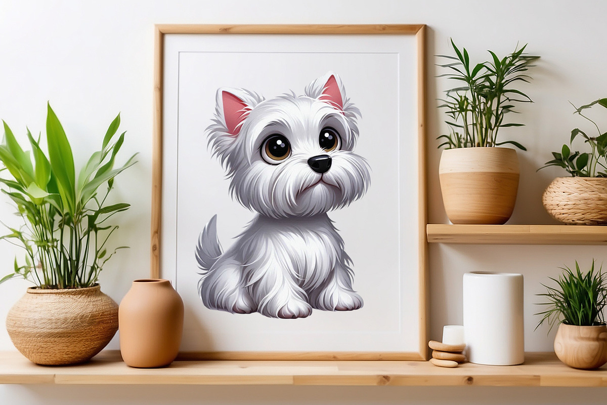 Watercolor White Dog PNG clipart, a Seasonal Illustration by Craft Nest (Photo 4 of 5)