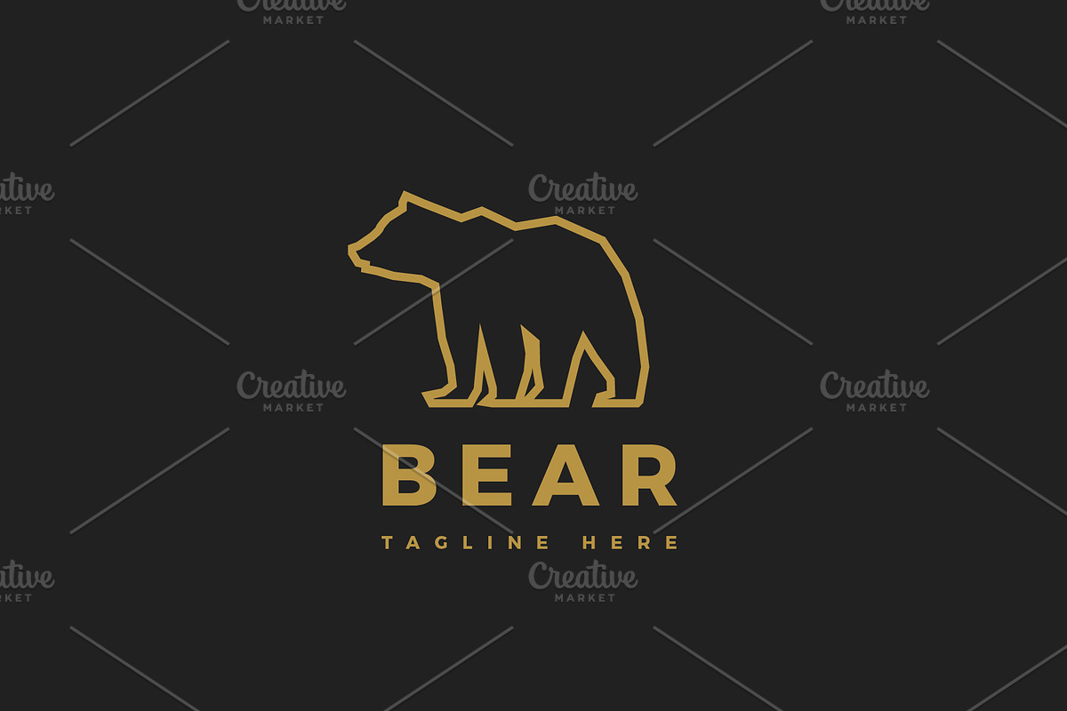 Bear vector line logo, a Branding & Logo Template by Magda (Photo 1 of 3)