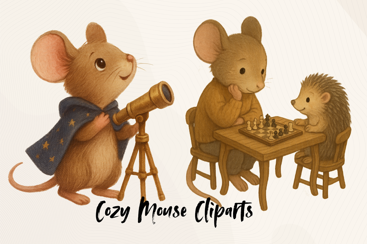 Cozy Mouse Cliparts – Vol. 1, an Object Graphic by Massi-Designs (Photo 3 of 4)