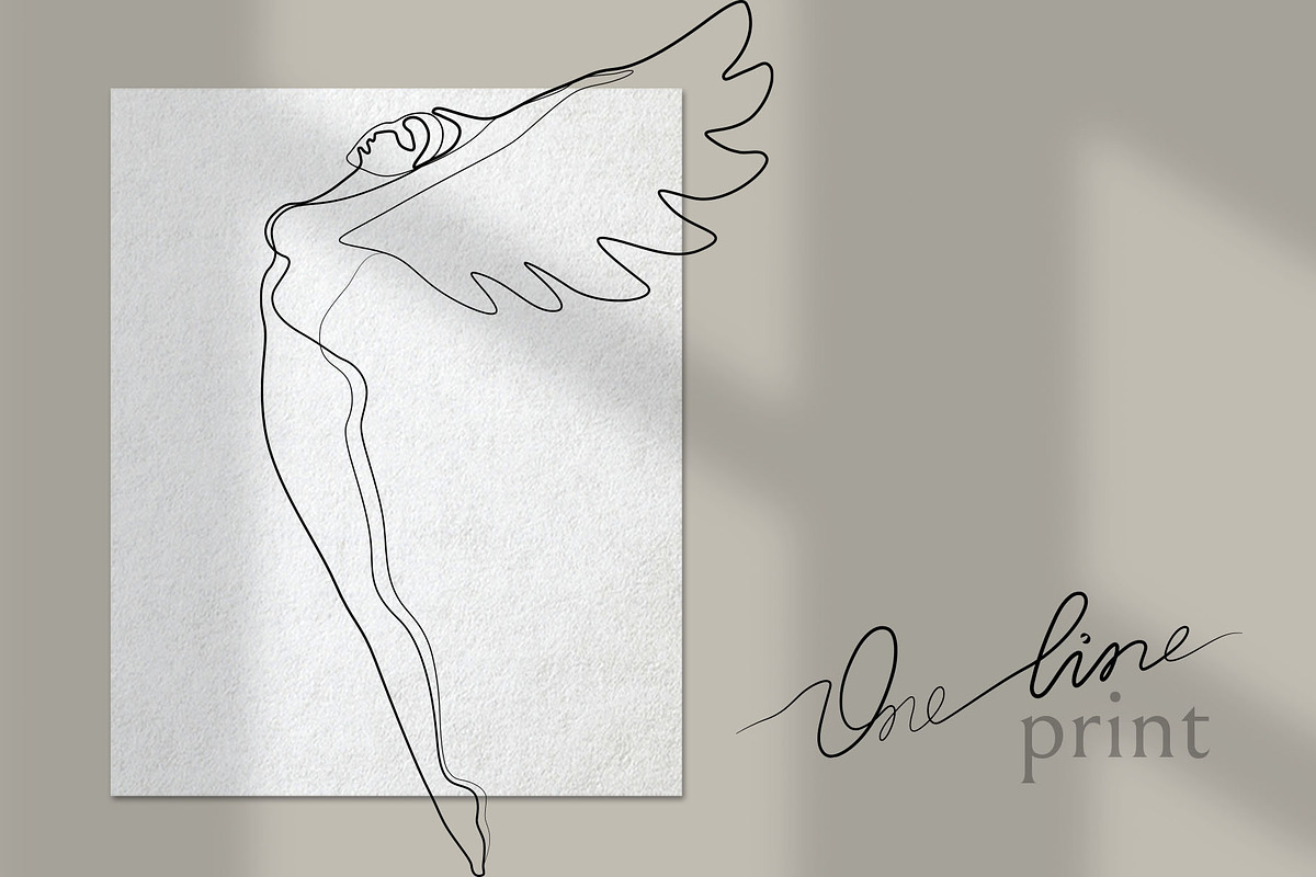 Woman Silhouette One Line Art Print, a Healthcare Illustration by Anastasiia_Dzhioeva (Photo 1 of 2)