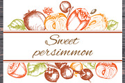 Sweet Persimmon Fruit Vintage Kit, a Food Illustration by Artspace (Thumbnail 5 of 6)