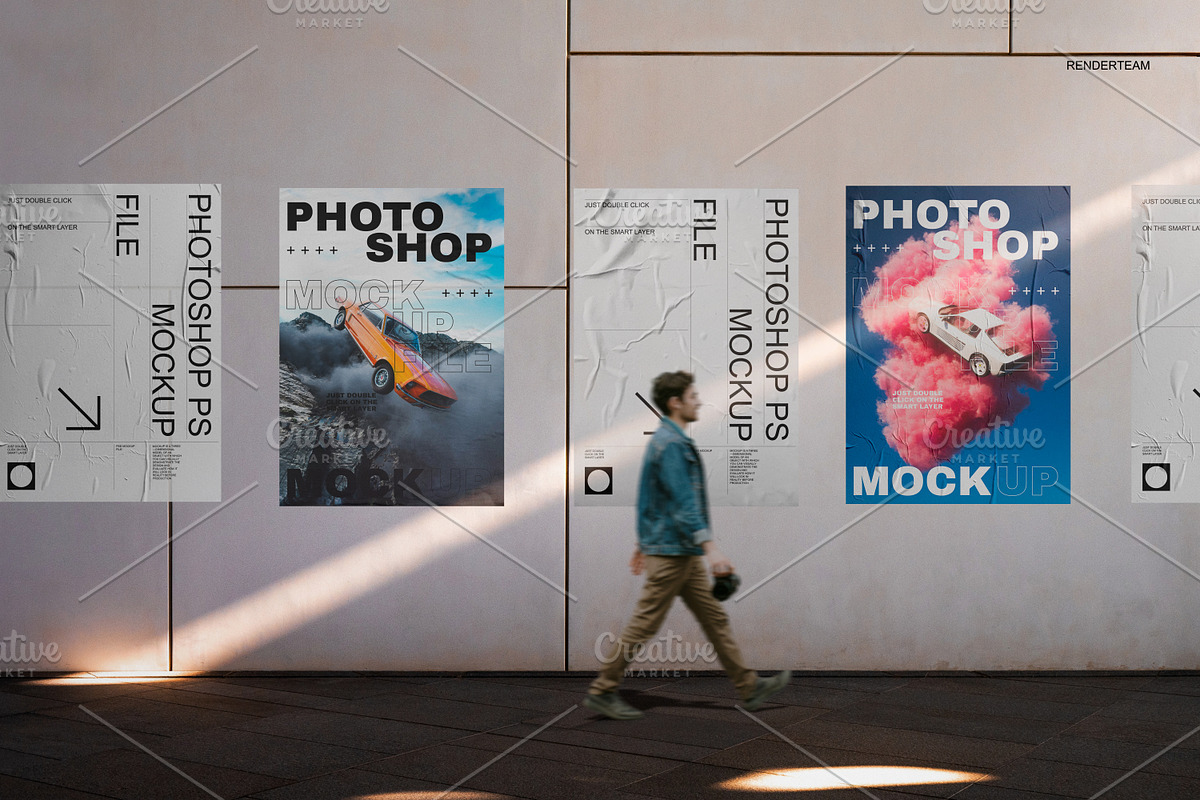 Posters and Billboard Mockup Set, an Advertising Mockup by Renderteam (Photo 7 of 12)