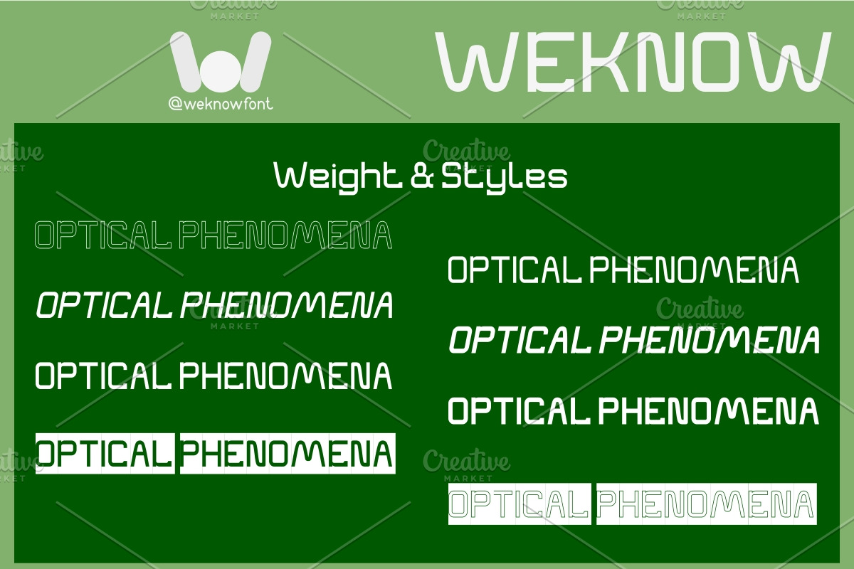 Optical Phenomena font, a Sans Serif Font by weknow (Photo 7 of 8)