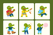 50 Crocodile Flat Characters, an Animal Illustration by Creative Stall (Thumbnail 11 of 11)