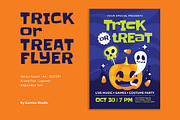 Trick or Treat Flyer, a Flyer Template by Gumico Studio. (Thumbnail 1 of 3)
