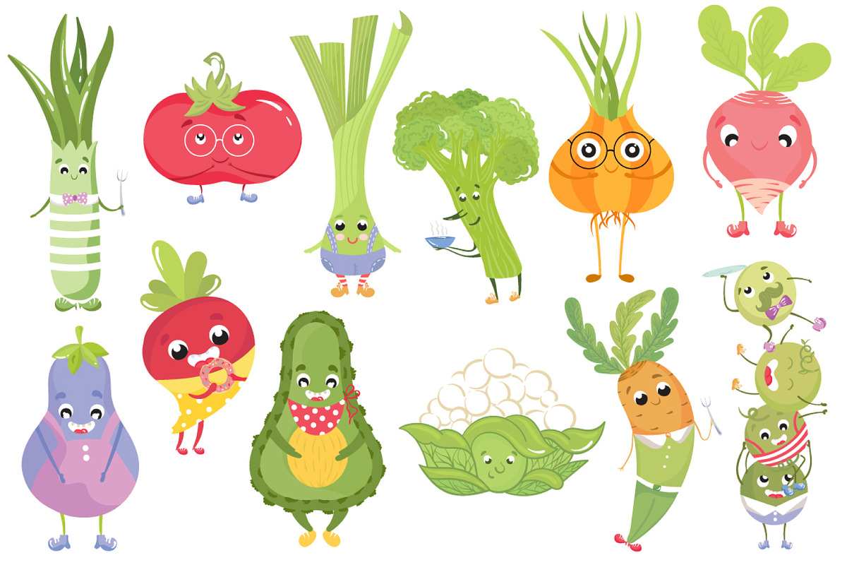 Funny vegetables, a Food Illustration by TashaDraw (Photo 2 of 10)
