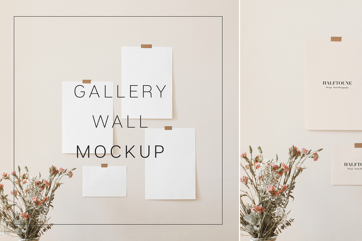 Gallery Wall Mockup, Wall Art Mock, a Graphic by HALFTOUNE (Photo 1 of 3)