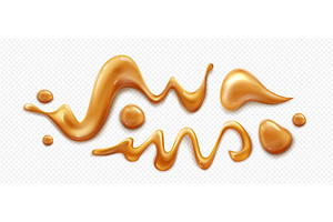Caramel sauce dribbles and syrup, a Food Illustration by art PVP - market