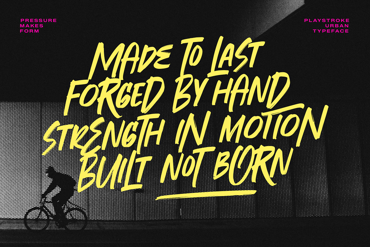 Playstroke – Urban Brush Font, a Script Font by Vampstudio (Photo 4 of 7)