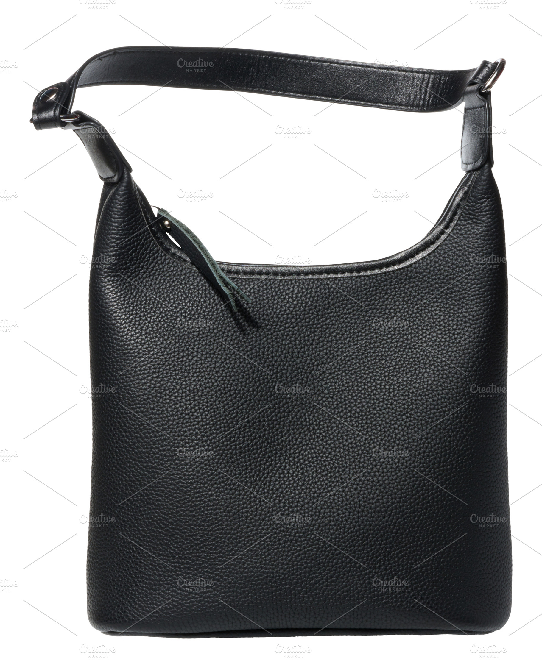 Stylish black leather handbag with shoulder strap and zip closur, a Beauty & Fashion Photo by ndanko
