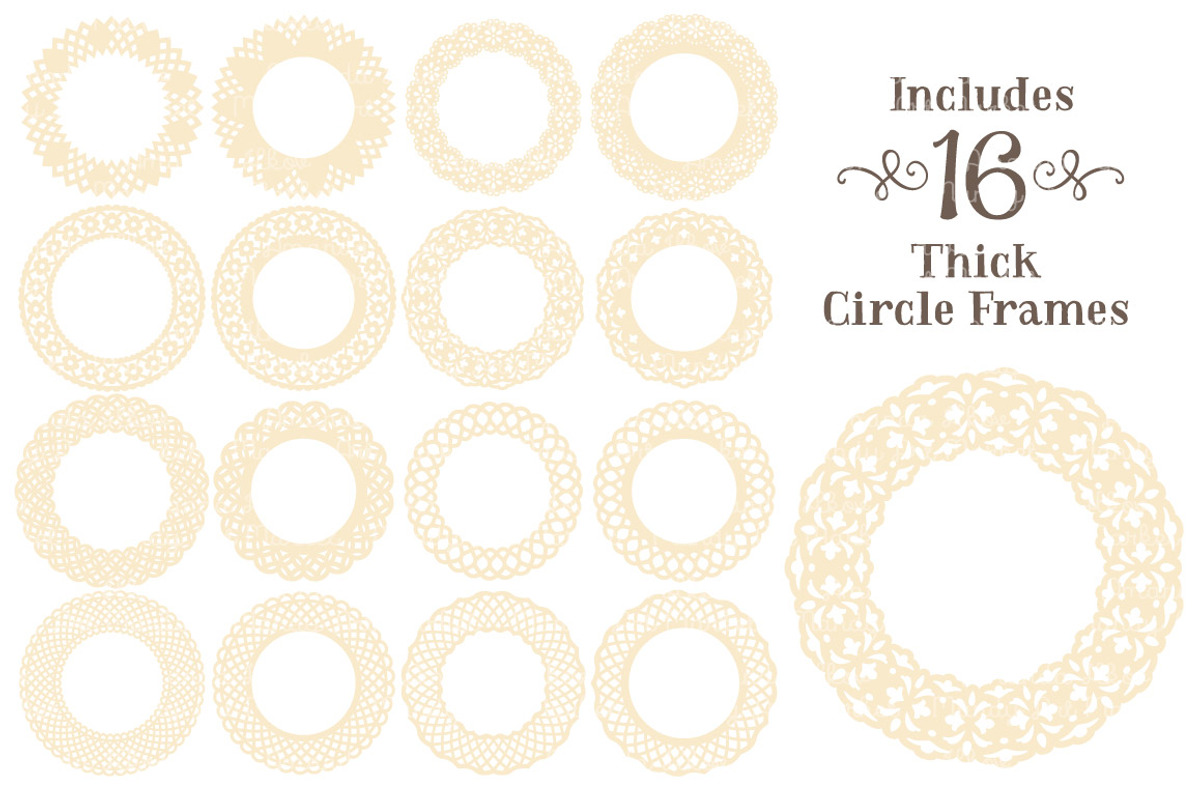 Cream Lace Frames Clipart & Vectors, an Illustration by Amanda Ilkov (Photo 4 of 5)