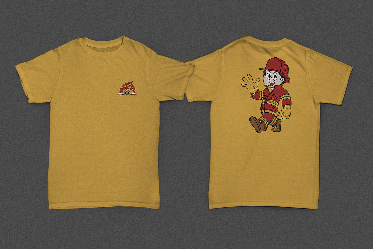 Firefighter Mascot Illustration Set, an Object Graphic by Judsart (Photo 3 of 4)