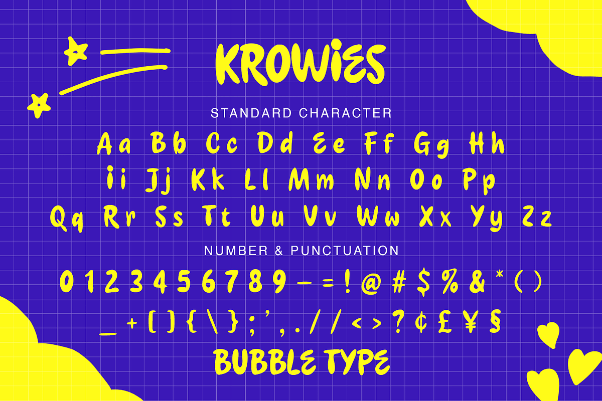 Krowies – Bubble Display Font, a Font by Pixesia Studio (Photo 11 of 11)