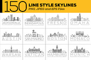 150 - Linear Style City Skylines, an Outline Icon by Kursat Unsal (Thumbnail 2 of 18)
