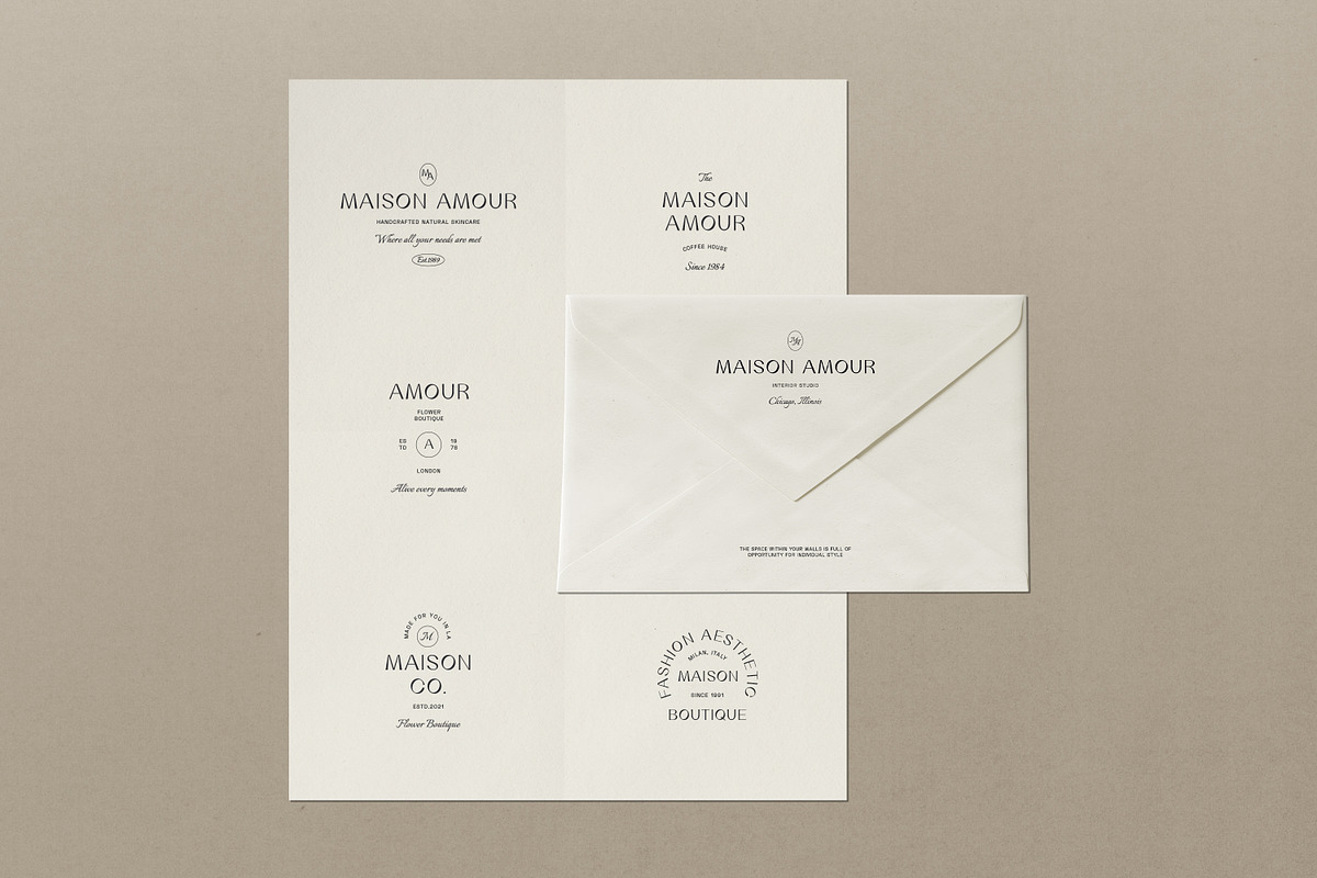 Maison Minimal Logo Kit Ai Eps Psd, a Branding & Logo Template by Feel This (Photo 3 of 13)