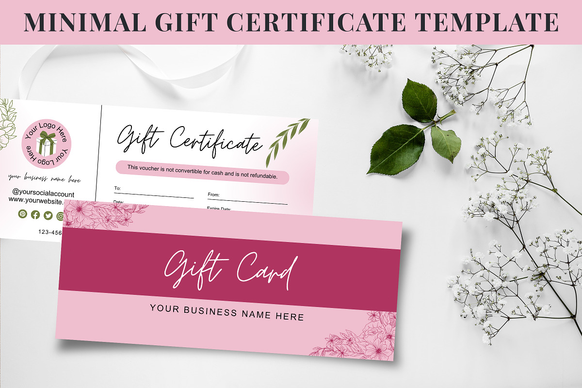 Minimal Gift Certificate Canva Temp, a Print Template by Snapybiz (Photo 5 of 9)