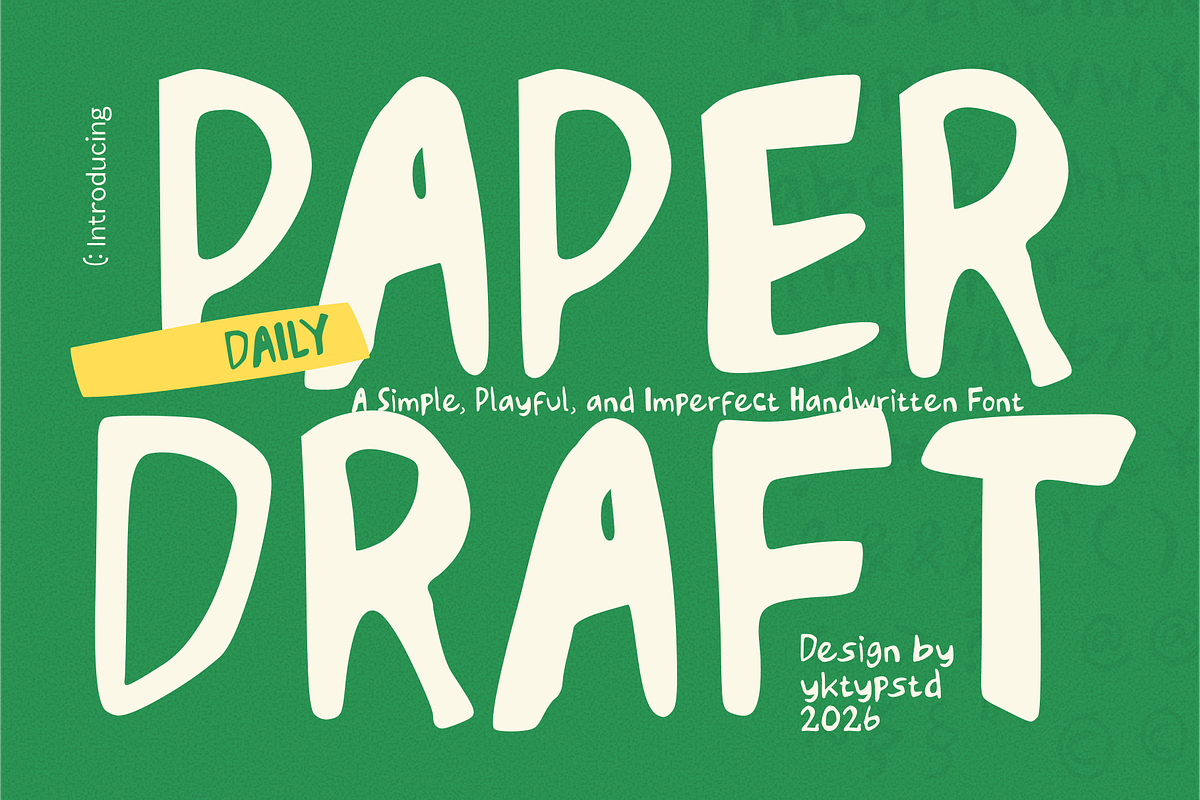 Daily Paperdraft, a Handwritten Font by Yktypstd (Photo 2 of 7)