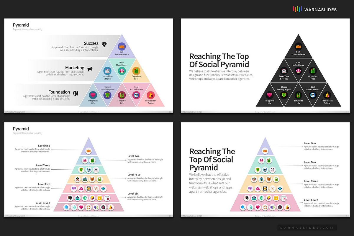 Pyramid Diagram PowerPoint Templates, a Presentation Template by Warna Works (Photo 19 of 23)