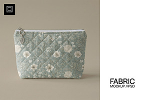 Quilted Cosmetic Bag Mockup PSD, a Household Mockup by 1001 mockups