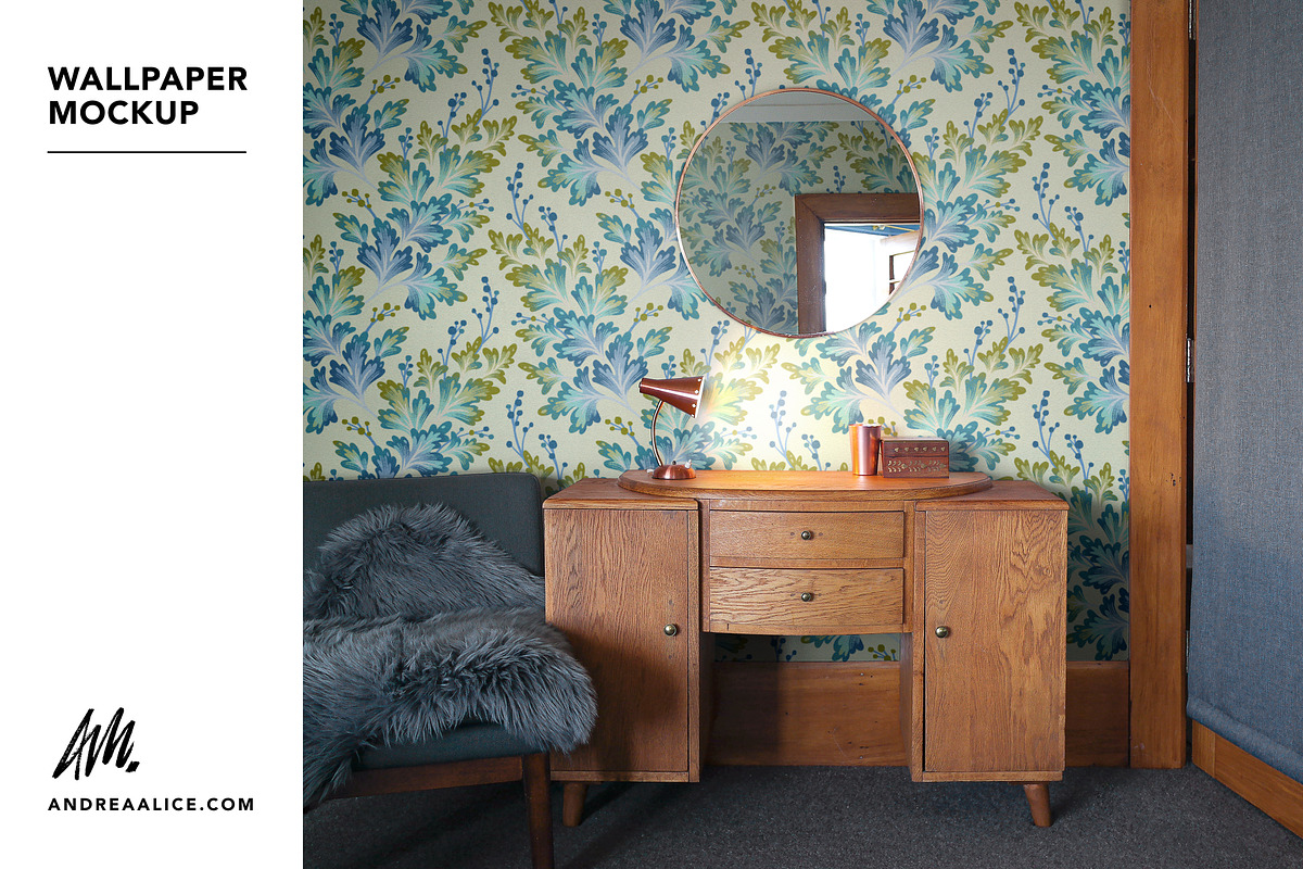 Wallpaper Mockup - Dresser & mirror, a Household Mockup by Andrea Muller (Photo 1 of 6)