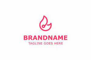 Fire Technology Monoline Modern Logo, a Branding & Logo Template by Pray Art Design Studio
