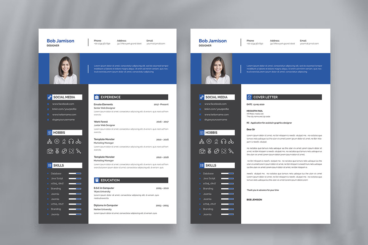Clean and creative minimal resume, a Resume Template by Blackcloud_Creations (Photo 3 of 5)