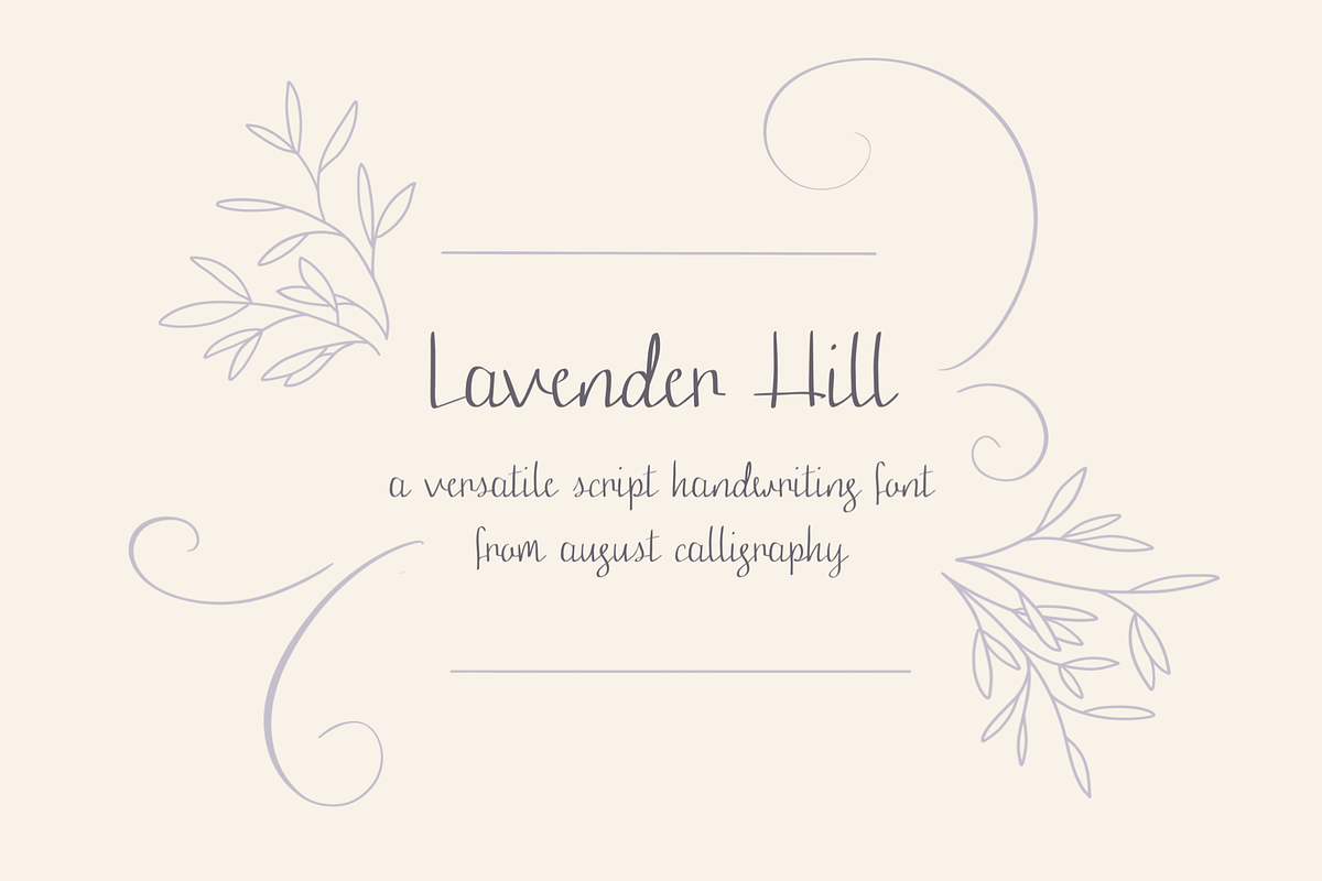 Lavender Hill Handwriting Script, a Script Font by August Calligraphy (Photo 1 of 7)