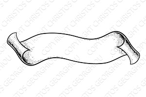 Scroll Vintage Flag Paper Banner, an Illustration by Christos Georghiou