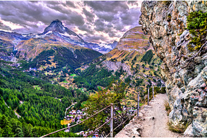 View of matterhorn mountain from a featuring switzerland, mountain, and alps, a Nature Photo by Leonid Andronov