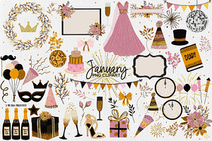 January clipart | New Years Eve