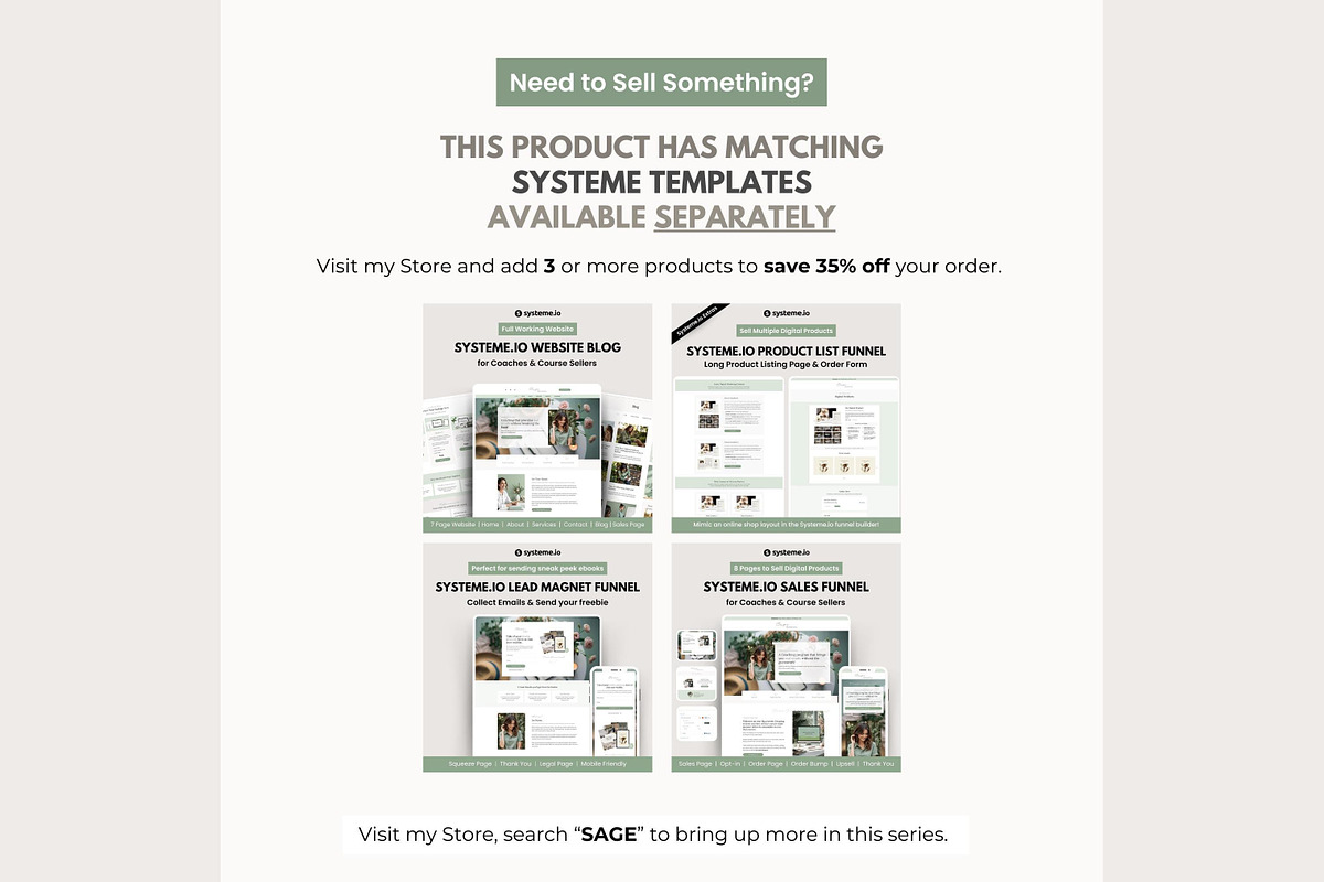 Systeme.io Sage Botanica Link in Bio, a Landing Page Template by Hayley's Digital Hub (Photo 10 of 10)