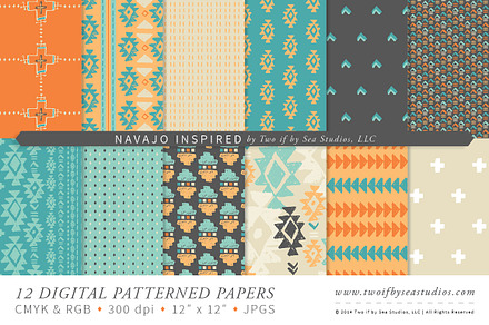Navajo Inspired  – 12 Digital Papers
