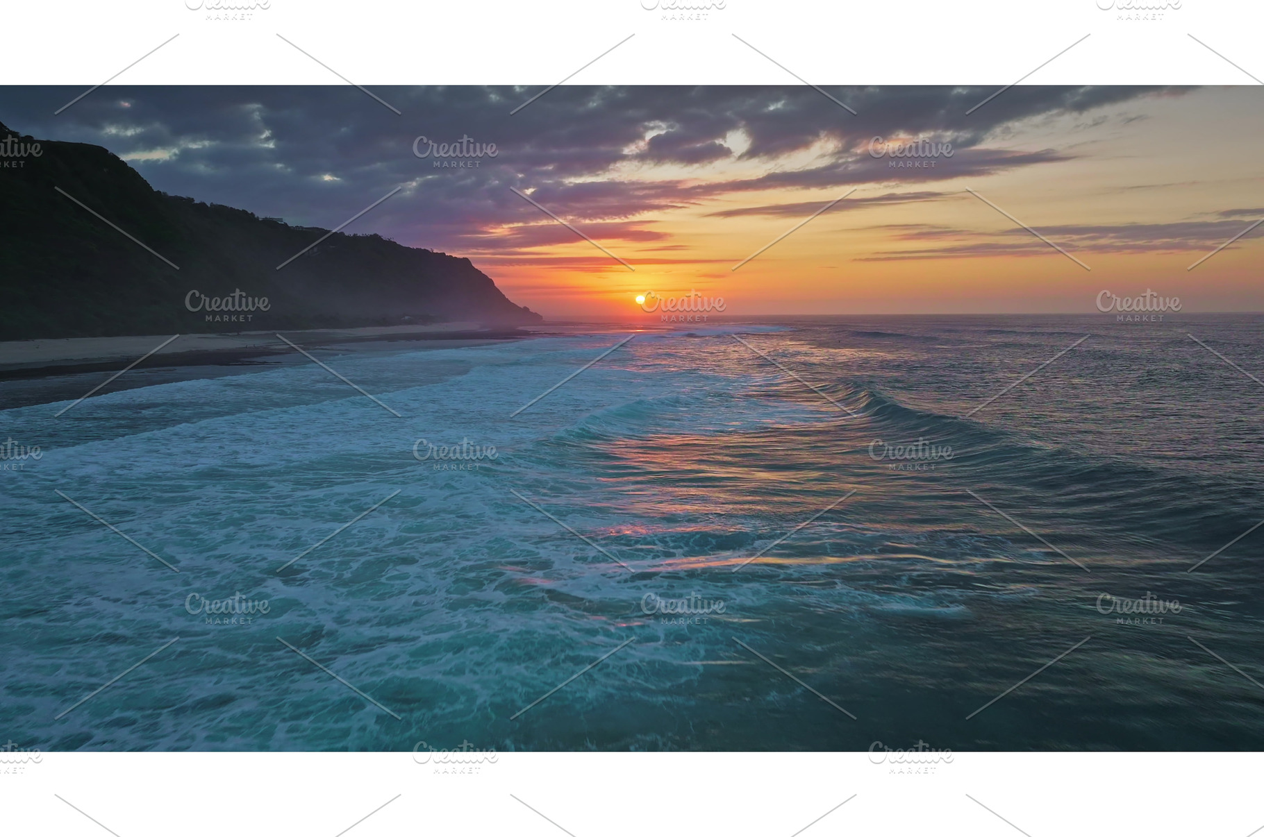 Bali island sunset creating vibrant, a Nature Photo by Goinyk