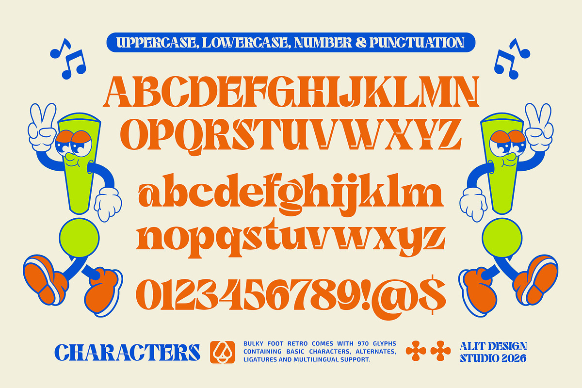 Bulky Foot Typeface, a Serif Font by alit design