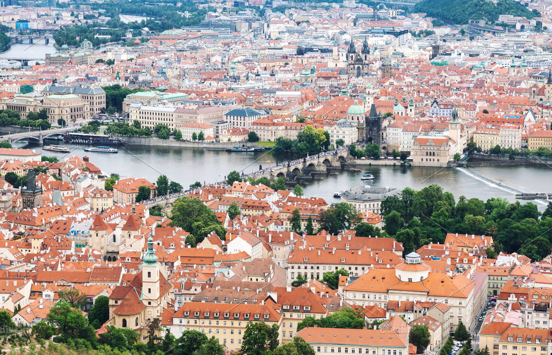Aerial view of Prague old town, an Architecture Photo by BOOCYS