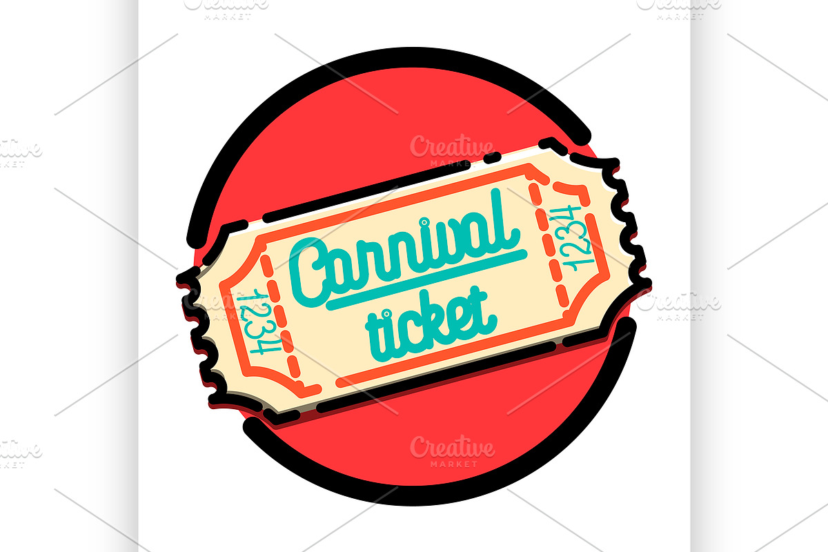 Color vintage Amusement park emblem, a Decorative Illustration by Netkoff