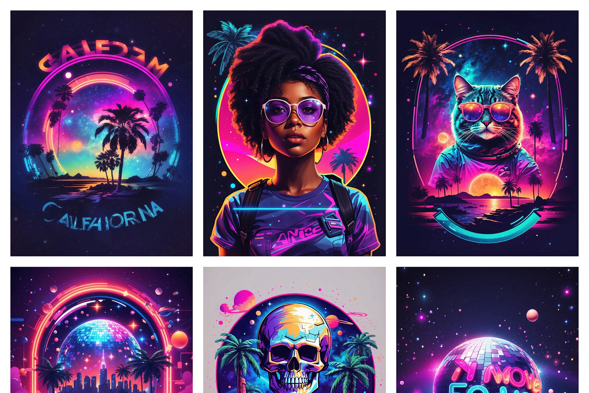 Neon Space Holographic Backgrounds, a Background Graphic by by creative paper (Photo 3 of 6)